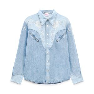 Zara Barbie the Movie Embroidered Denim Shirt - Ken